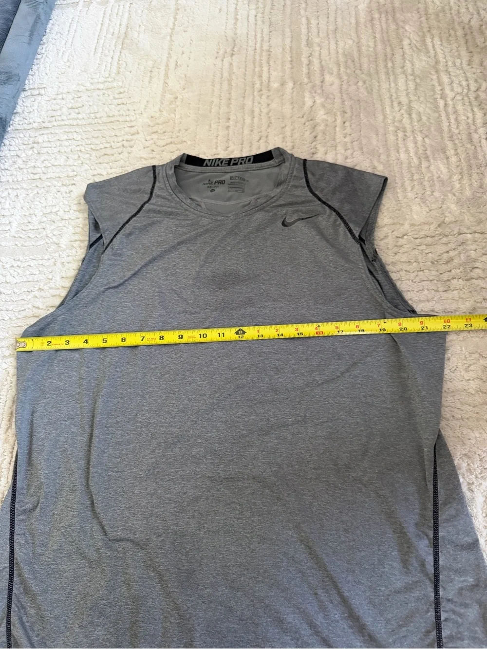 Nike Pro Dri Fit Fitted Men’s Sleeveless Athletic Shirt Gray XL